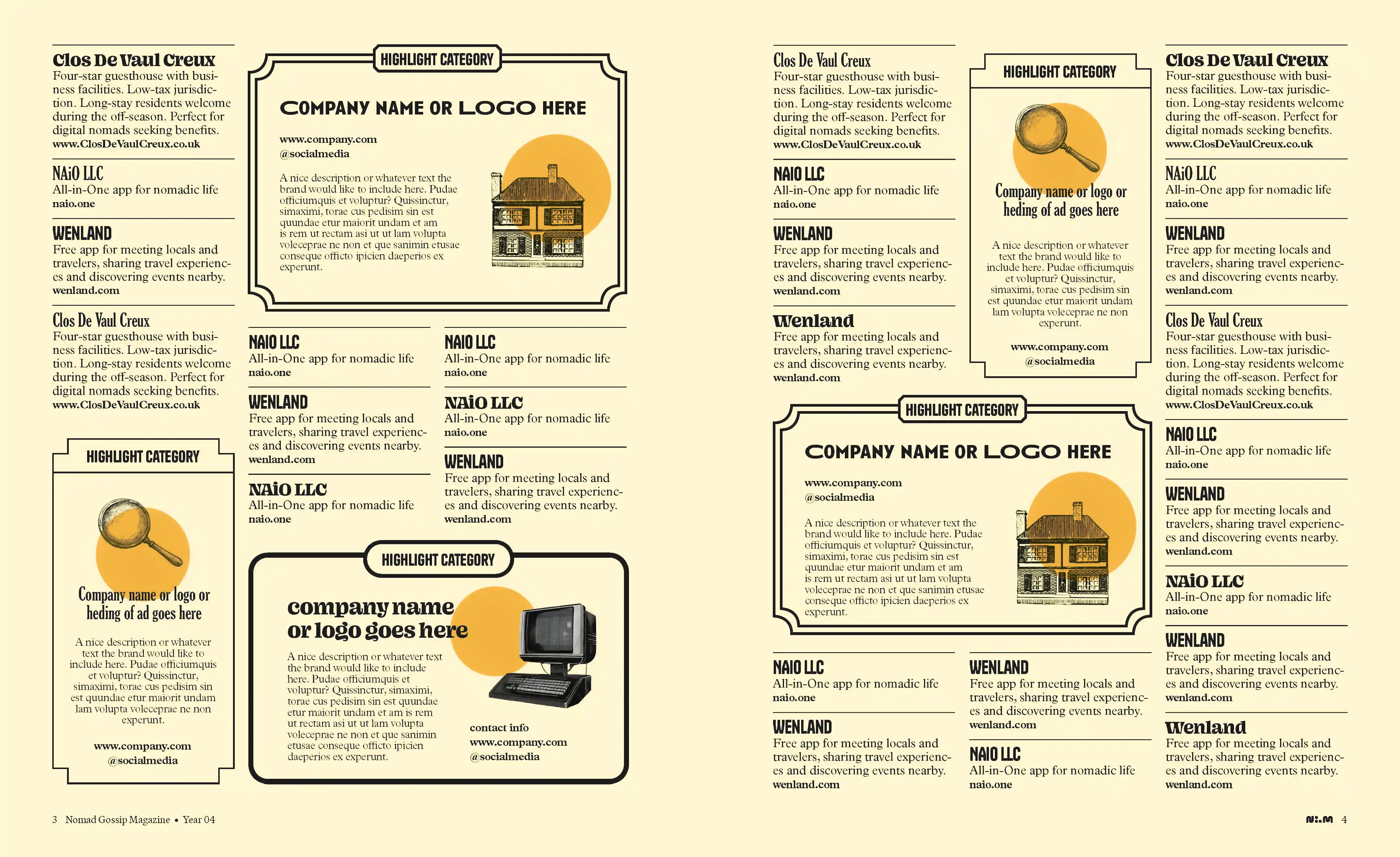 Nomad Directory Double Page Spread - Page 2